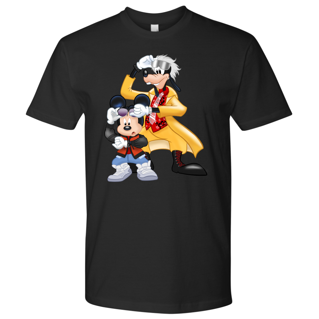 MICKFLY_2_-_Mickey_Mouse_as_Marty_McFly_and_Goofy_as_Doc_Brown_Mens_T-Shirt_Mockups_File.png