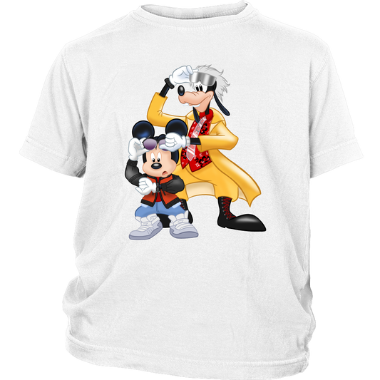 MICKFLY_2_-_Mickey_Mouse_as_Marty_McFly_and_Goofy_as_Doc_Brown_Youth_T-Shirt_Mockups_File.png